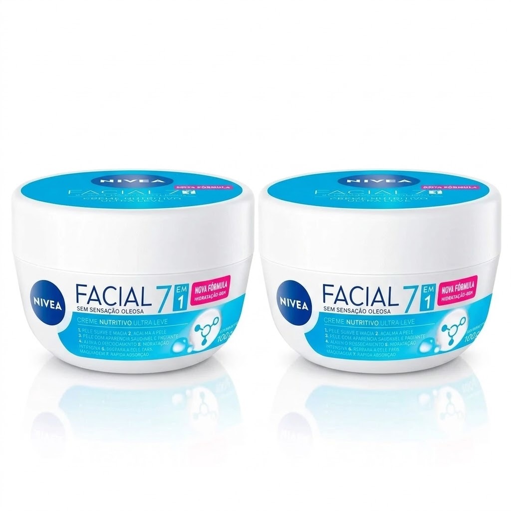 KIT NIVEA Creme Facial Nutritivo 100g - 2 unidades BBB 26 em Oferta na Shopee