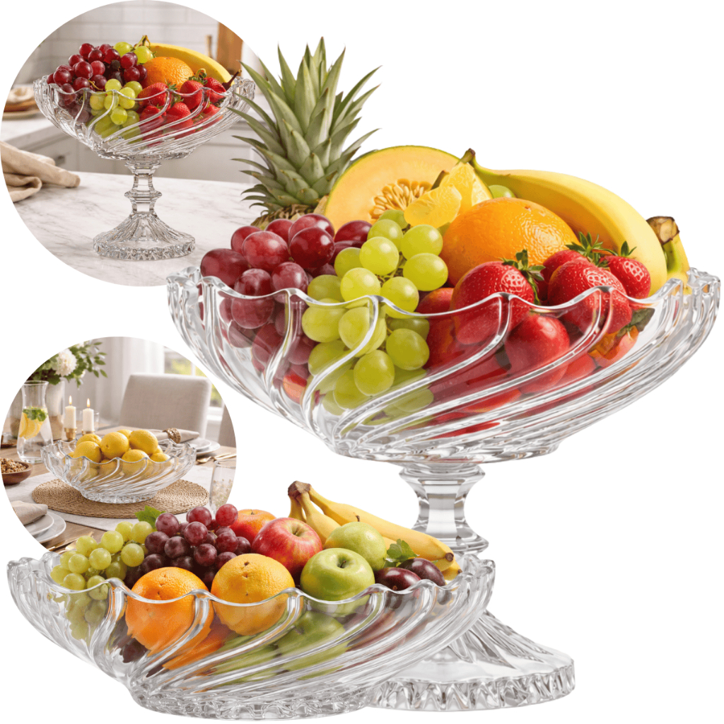 Fruteira Centro Mesa Vidro Twist Espiral Com Pedestal Ou Baixo Decoração Mesa Aparador Evento