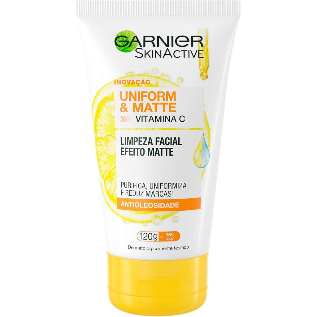 Limpeza Facial Garnier Uniform & Matte Vitamina C Antioleosidade 120g