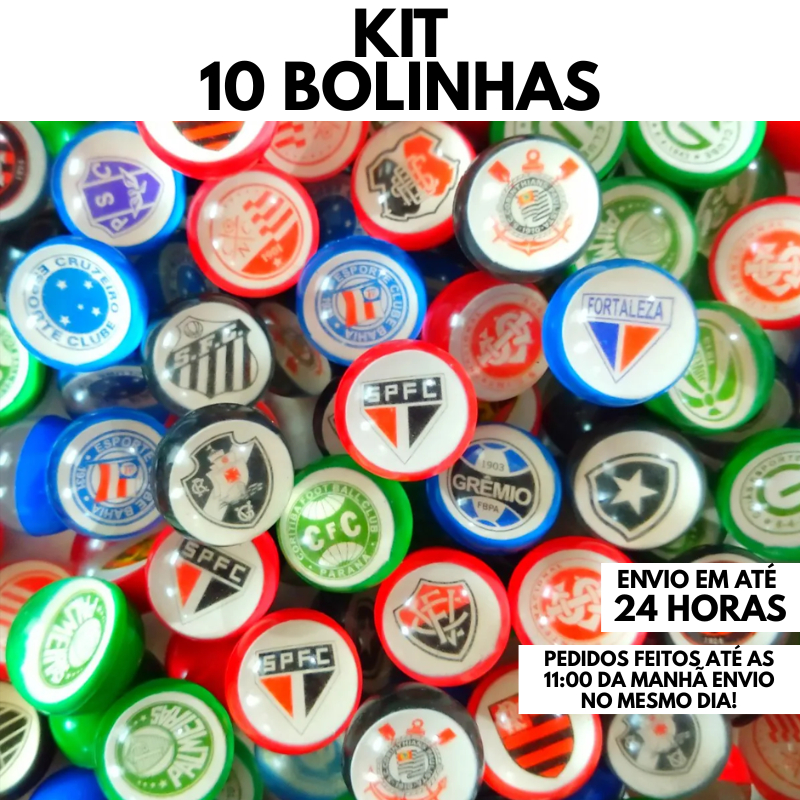 Kit 10 Bolinhas 27mm Pula Pula Times de Futebol Brasileiro Festa Brinquedo Infantil em Oferta na Shopee