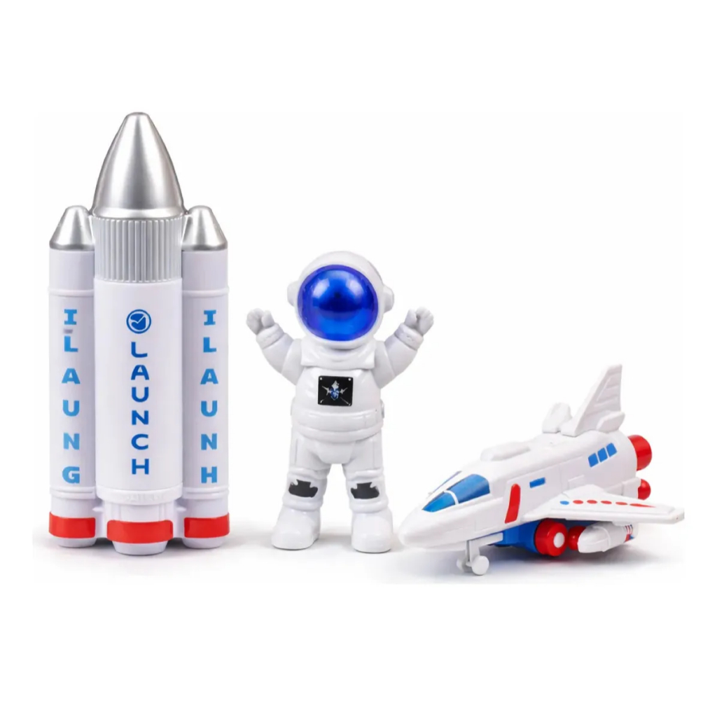Foguete com Boneco Astronauta e Nave Espacial