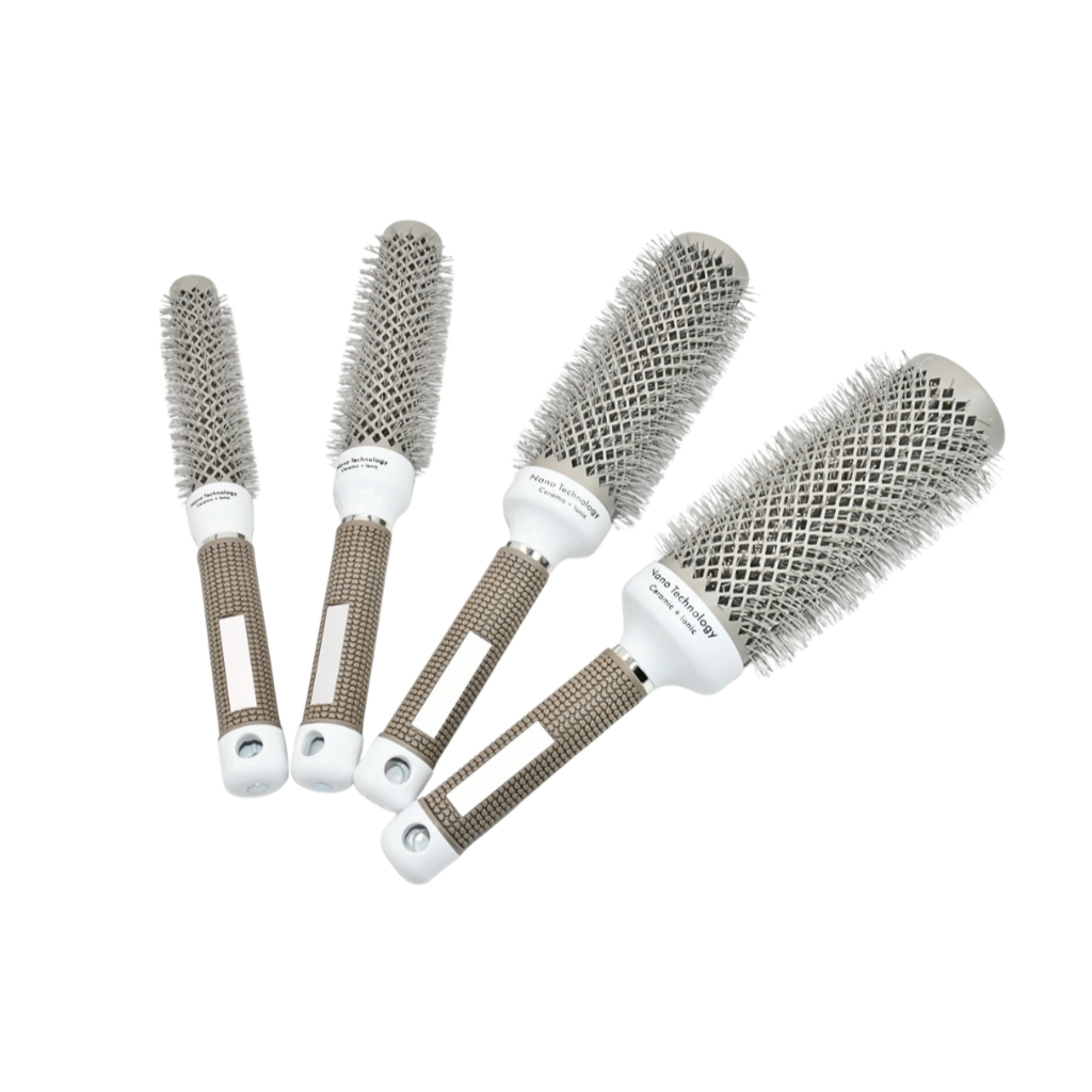 Escova Redonda Térmica Longa Profissional Vazada Para Escovar Cabelo 30cm Maior Área de Contato em Oferta na Shopee