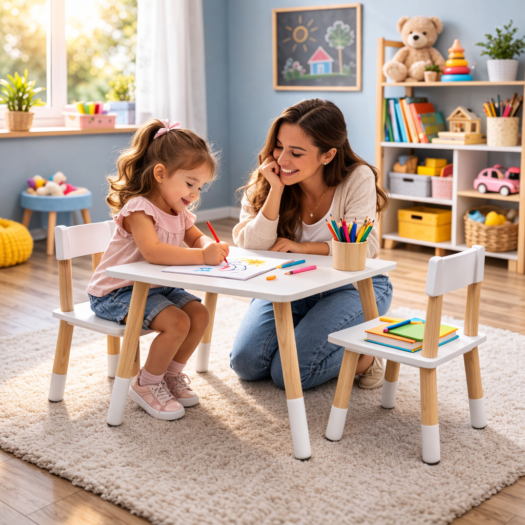 Conjunto Mesa Escolar Infantil 2 Cadeiras  Estudo Brinquedoteca Mesinha Crianca Clinica Medica