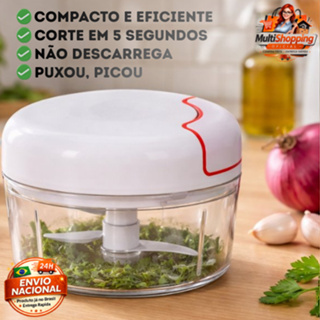 Processador Triturador de legumes carnes temperos manual Inox mixer alho gengibre cebola cozinha em Oferta na Shopee