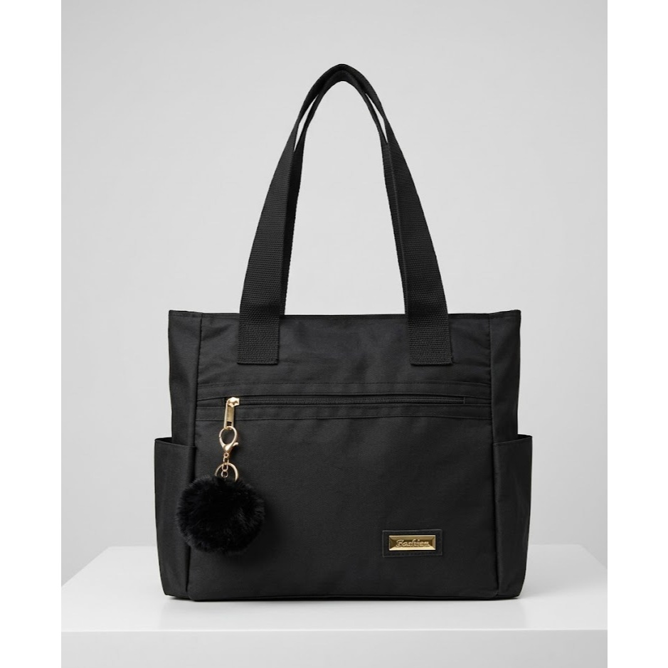 Bolsa De Ombro Feminina Grande Tipo Sacola Universitária Material Reforçado Com Opção a Pompom em Oferta na Shopee