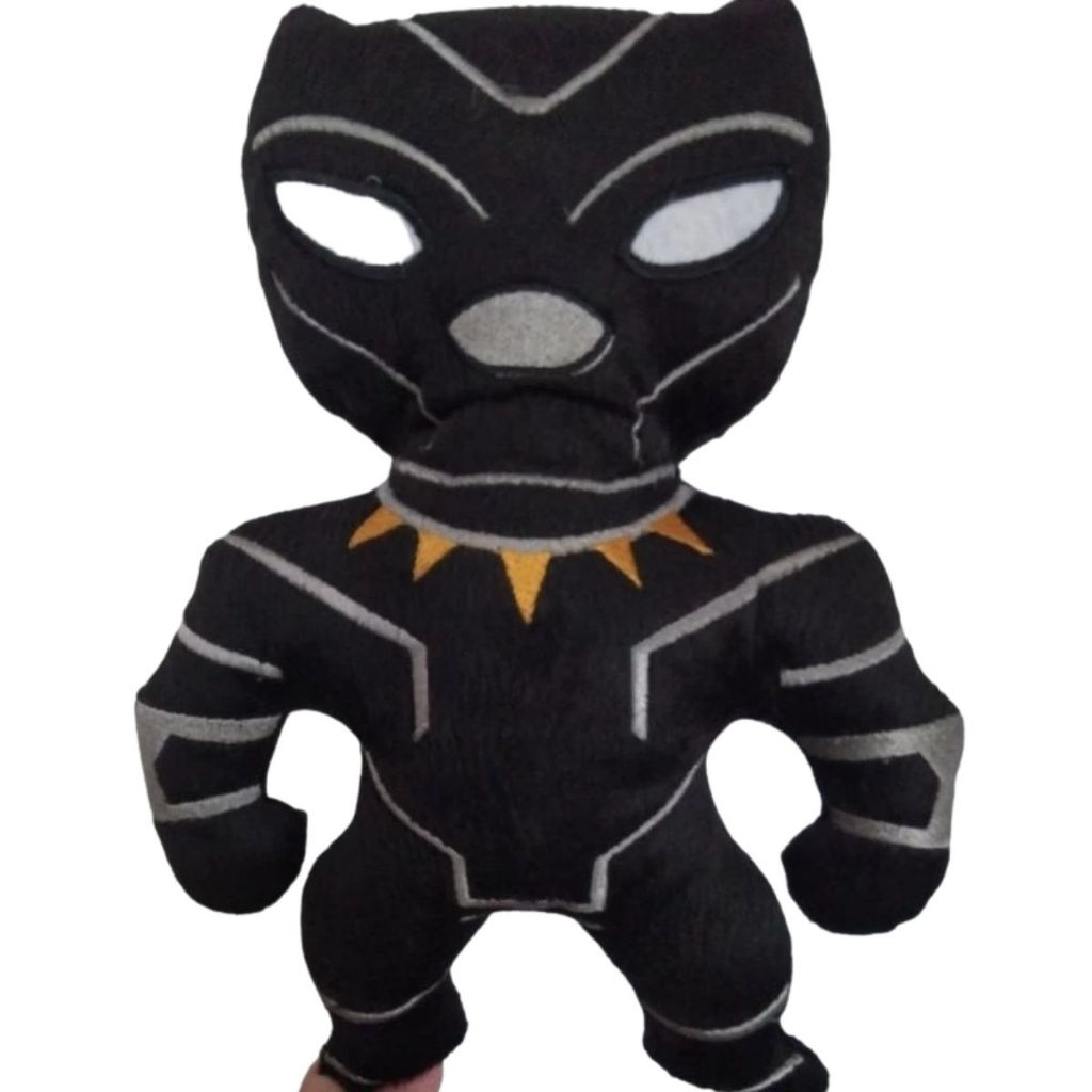 Pelúcia Pantera Negra Boneco Infantil Personagem Desenho Animado Spider Man 30cm