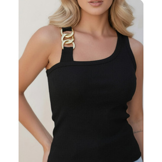 Blusa Feminina Nula Manga Ribana Canelada Um Ombro Só Com Fivela Elegante Caimento Perfeito Tendencia Verão em Oferta na Shopee
