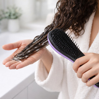 Escova Mágica Desembaraçadora Para Cabelo Ideal Para Definição De Cachos- Fitagem- Cores Sortidas