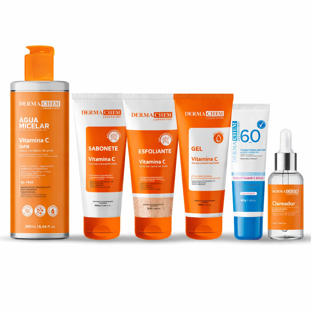 Kit Skin Care Dermachem Cuidado Facial com Vitamina C clareador  para todos os Tipos- de pele em Oferta na Shopee