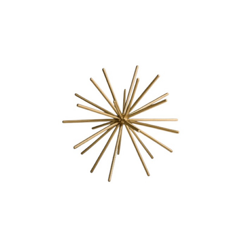 Ouriço Decorativo Dourado em Ferro