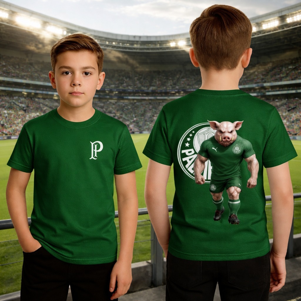 Camiseta Palmeiras Infantil Verdão Time Camisa Basica Algodão
