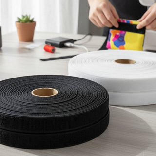 Velcro Para Costura 20mm Macho e Fêmea Cores Branco e Preto em Oferta na Shopee