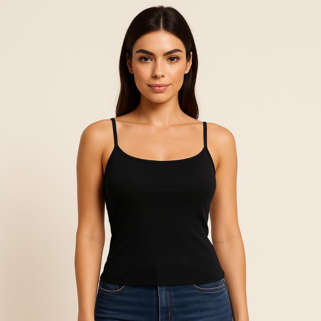 ✨ Regata Feminina de Alcinha Justa no Corpo em Viscose com Elastano ✨