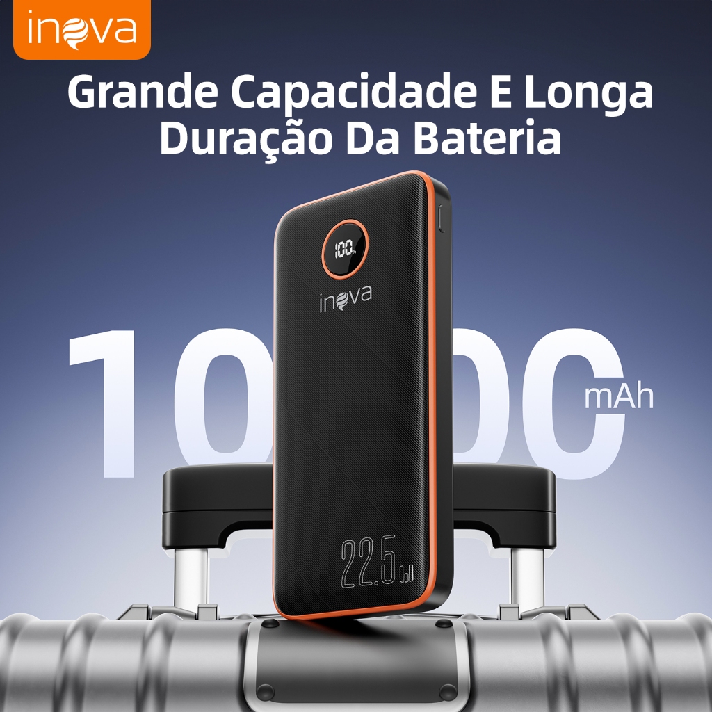 INOVA Power Bank 20000mAh Carregador Portátil Universal Original Micro USB Type-C Lightning em Oferta na Shopee