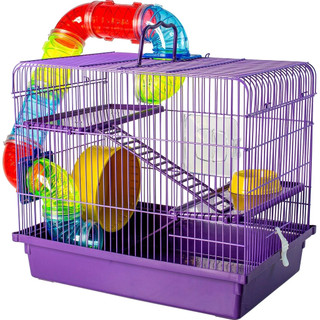 Gaiola Hamster Tubo 3 Andares Slim Tubo Super Luxo Completa Com Rodinha