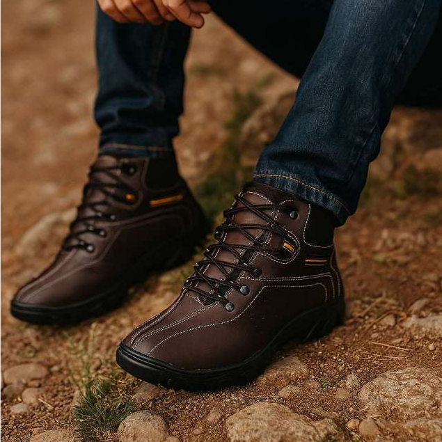 Bota Adventure Masculina Botina Resistente Cano Médio Coturno Confotavel Tenis Caminhada Trilha Rapel
