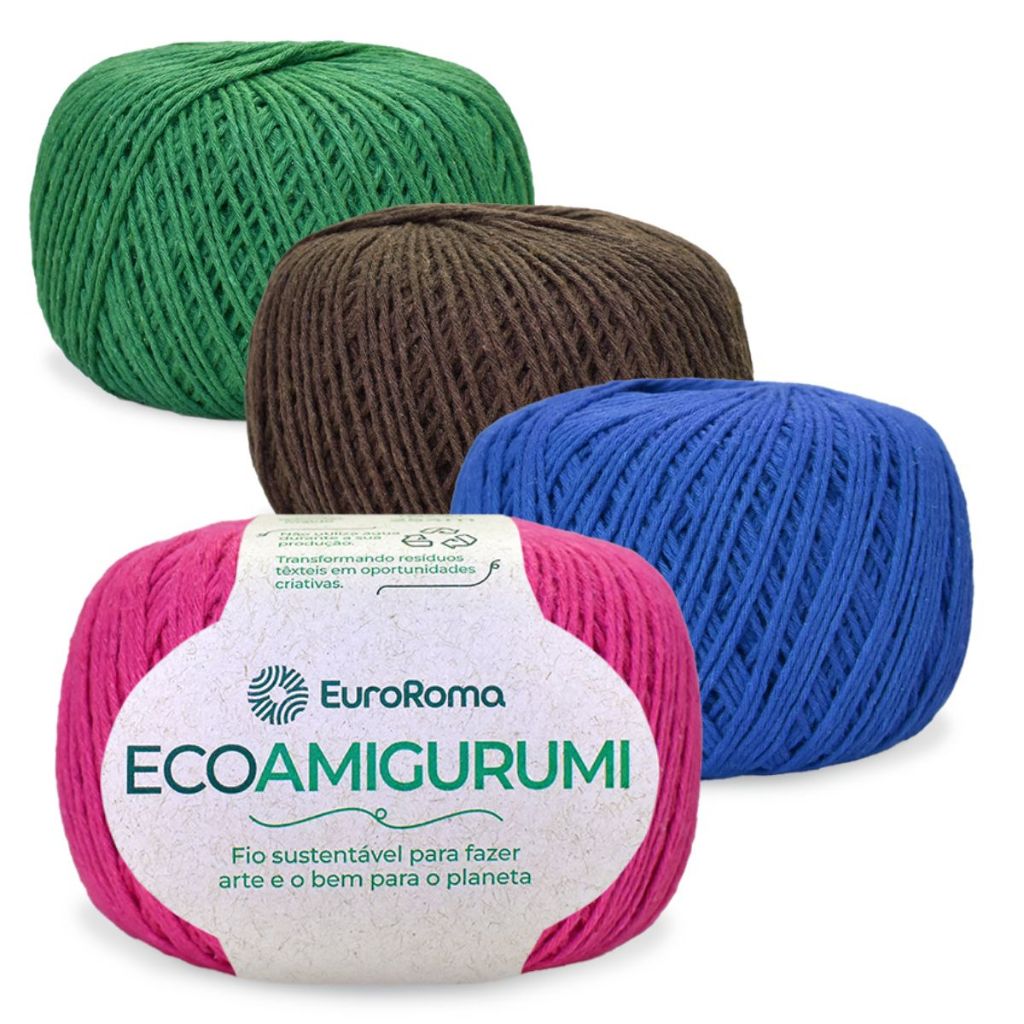 Kit 4 Fios Ecoamigurumi Euroroma - 254m 160g - Toque Macio em Oferta na Shopee