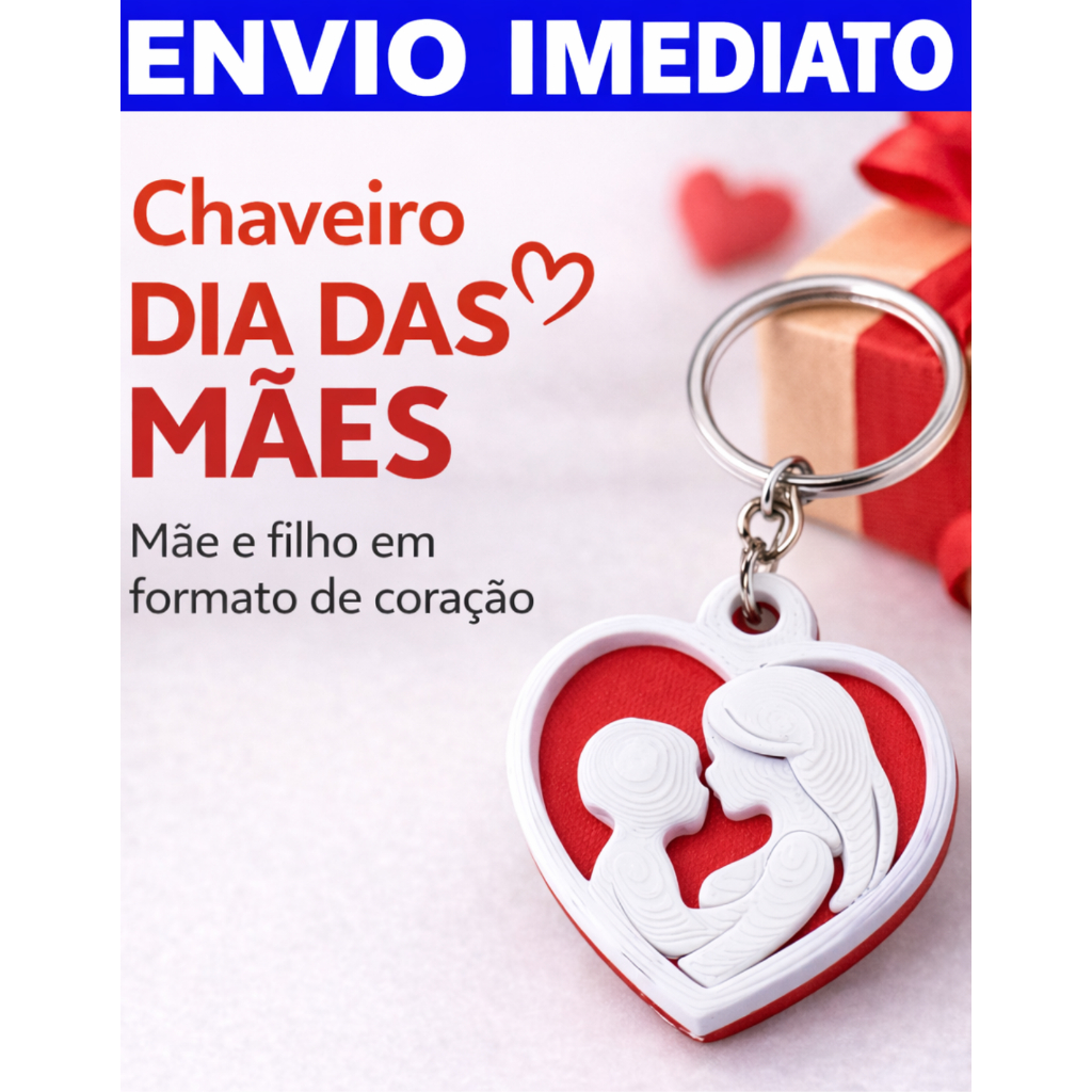 Kit 30 à 100 Chaveiro feminino Dia das Mães Lembrancinha Coração Escola Presente Afetivo Mimo Filho- em Oferta na Shopee