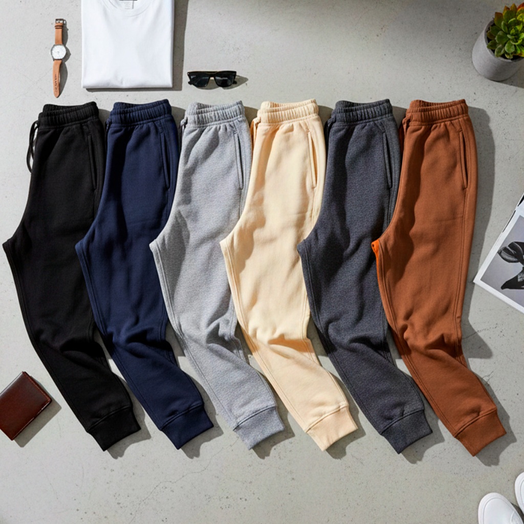 Kit de 2, 3 ou 4 Calças Jogger Moletom Masculina P ao GG Confortável Estilosa Toque Macio Dia a Dia Academia Lazer