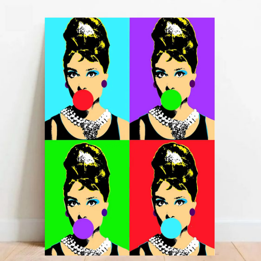 Quadro Placa Decorativa Audrey Hepburn Vintage Atriz Cantora 05