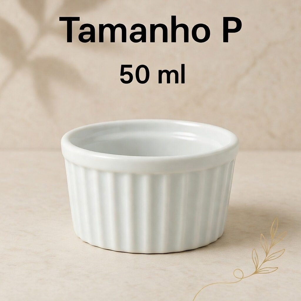 Kit Ramequins Porcelana 50ml Pequeno Controle de Porção Molho Restaurante Petiscos