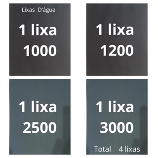 Lixa 1000 1200 2500 3000 Kit 1 2 Folhas Grão D'água Lixamento Polimento Acabamento Plásticos Metal em Oferta na Shopee