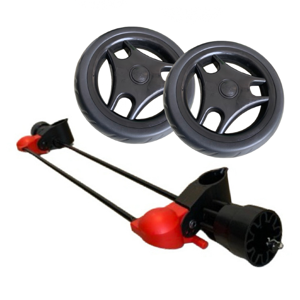 2 Rodas com Mancal Eixo Freio Traseiro Completo Carrinho Bebê Toffy Cosco Delta Voyage Breeze Infanti