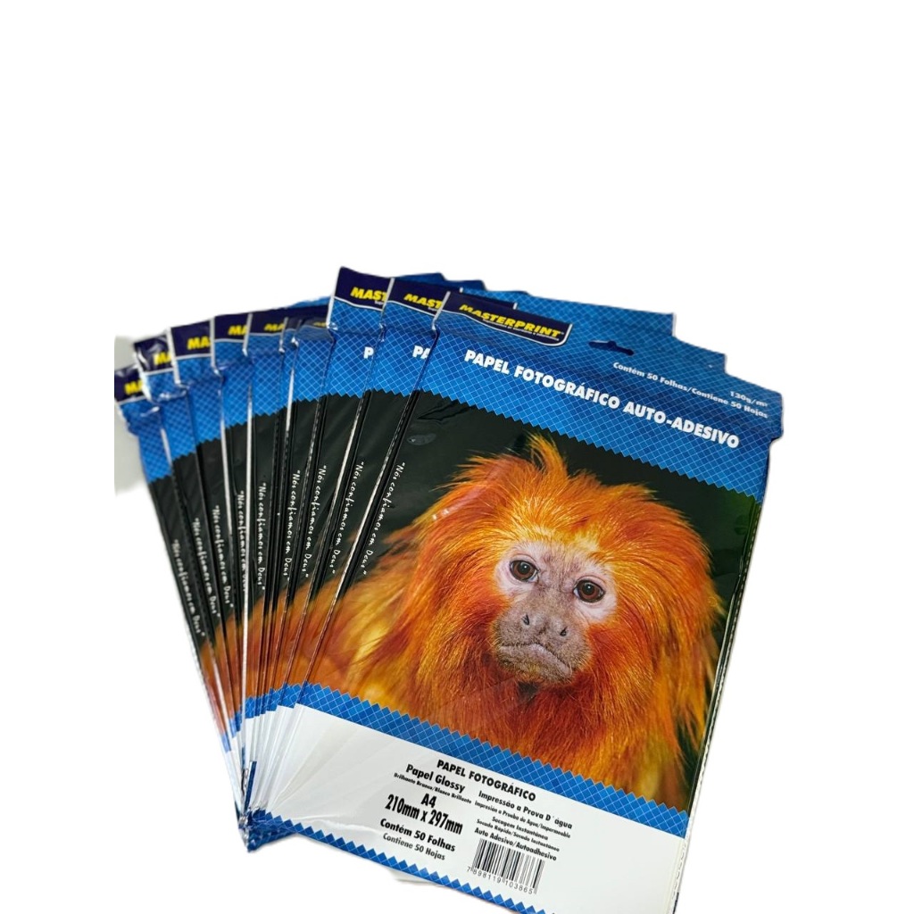 Papel Fotográfico Adesivo Foto 130g A4 Glossy Brilhante 150 Folhas Masterprint