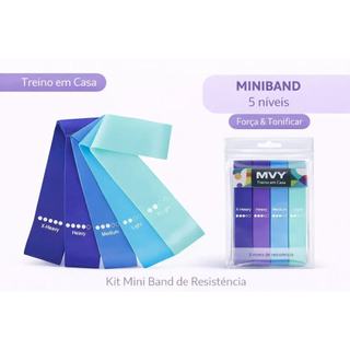 Kit 5 Mini Bands Elástico Exercício Treino Em Casa 5 Níveis