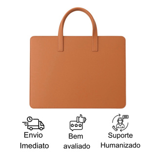 Pasta Notebook Slim com Alça de Mão em Couro Sintético em Oferta na Shopee