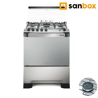 Fogão 5 Bocas Mueller Decorato Inox a Gás Com Mesa De Inox-bivolt