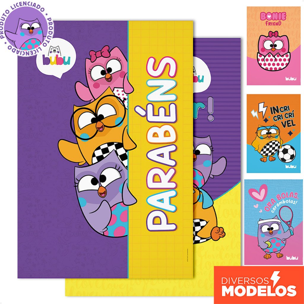 Painel de Festa Aniversário Bubu e as Corujinhas Decoração Infantil  1,5x2,2m Sublimado Em Tecido - Licenciado