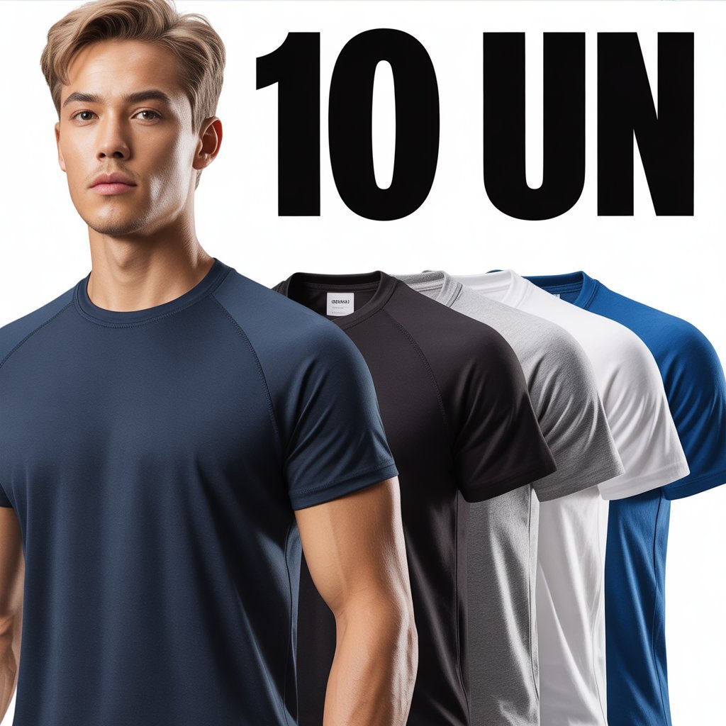 Kit 10 Camisa Masculina Promo Desconto Algodão Camiseta Lisa Barata Atacado Cores Sortidas Premium