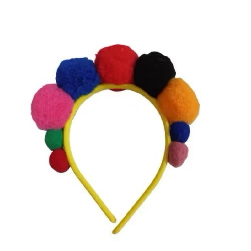 KIT COM 12 TIARAS PALHACINHA | POMPOM | TIARA | PALHAÇO | CABELO MALUCO | INFANTIL E ADULTO | FESTA FANTASIA | BRINCADEI