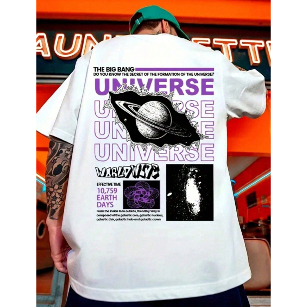 Camiseta Básica Casual Big Bang Saturno Streetwear 100% Algodão Camisa Confotável estilosa