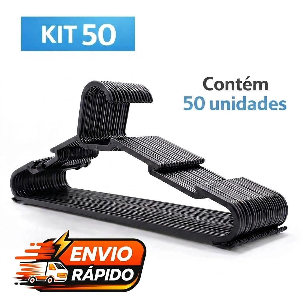 50 cabides preto adulto preço de atacado direto da fabrica em Oferta na Shopee