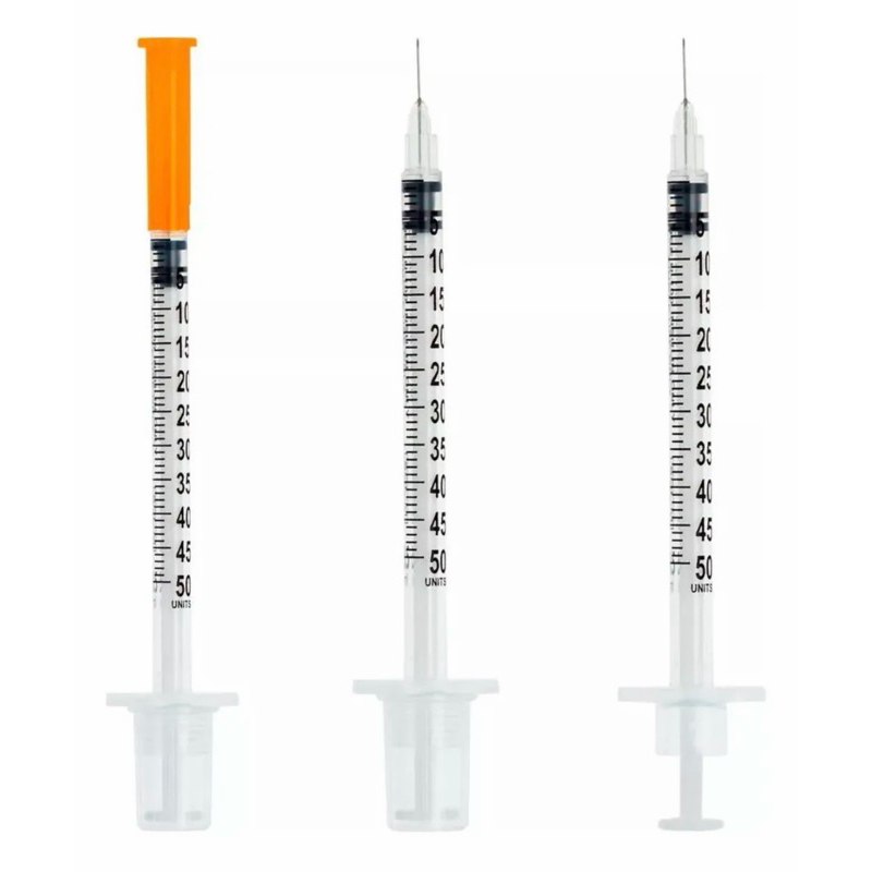 Seringa Insulina 50UI U100 0,5ml Agulha Ultrafina 6x0,25mm Estéril Descartável Kit 10 Unidades