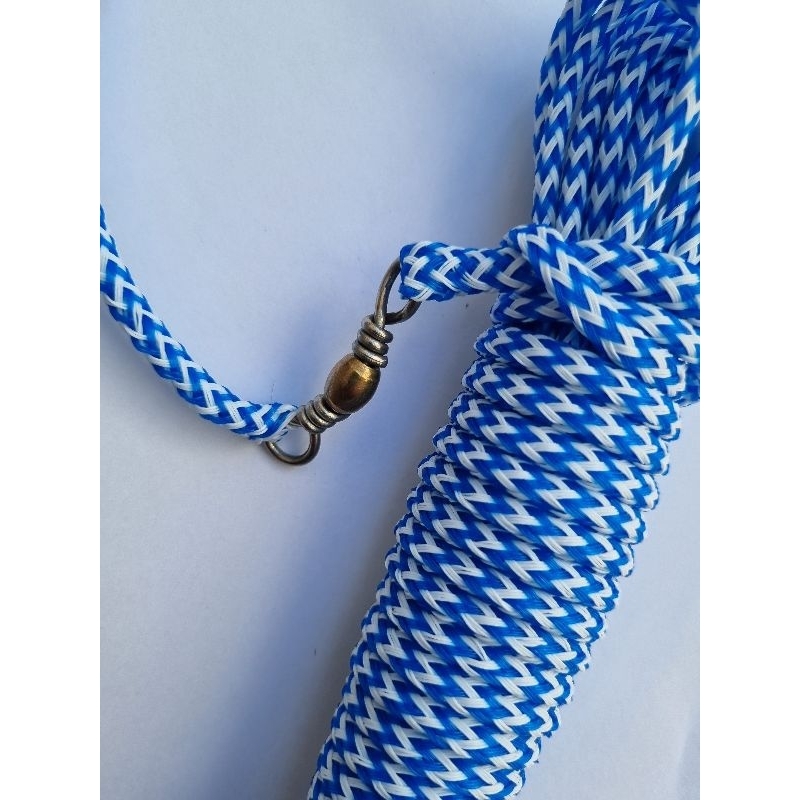 Corda para tarrafa  16 metros(Fieira,olho da tarrafa)bitola 4 mm,cor azul com branco