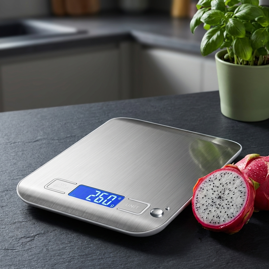 Balança Digital Cozinha 10kg Precisão 1g Inox Com TARA Display LCD Portátil Para Dieta Receitas Alimentos Fitness