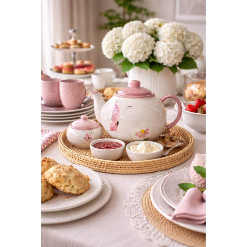 Bule Cêramica Pequeno 600ml Para Café e Chá Desenhado á Mão em Oferta na Shopee