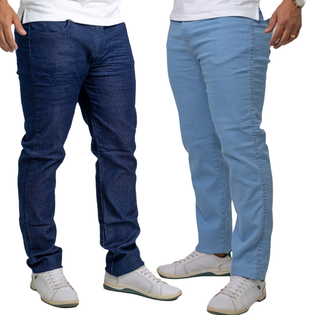 KIT 2 Calça Masculina Jeans Slim c/ Lycra Elastano Premium - Envio Imediato - Roupas - Homem