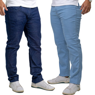 KIT 2 Calça Masculina Jeans Slim c/ Lycra Elastano Premium -  Envio Imediato -  Jeans Masculino Skinny