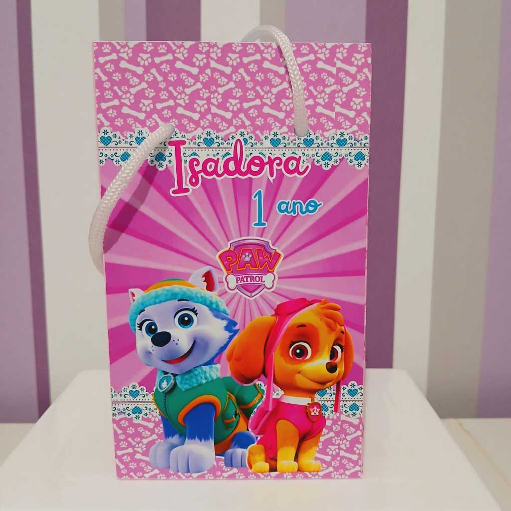 Sacolinha Surpresa Personalizada Patrulha Canina Skye e Everest - Lembrancinha Aniversário - Tamanho P - PEGUE E MONTE