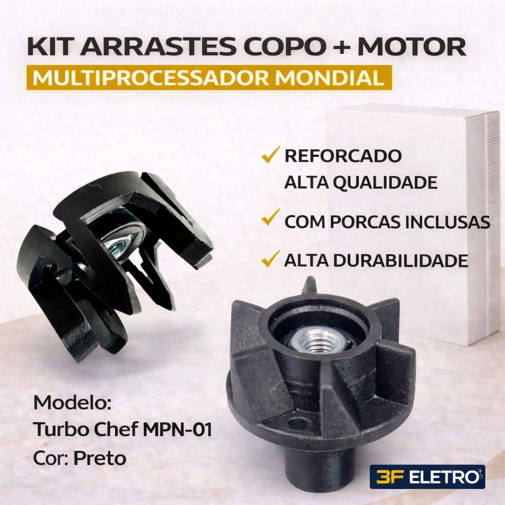 Engate Arrastador do Copo e Motor para MultiProcessador Mondial MPN-01 Turbo Chef