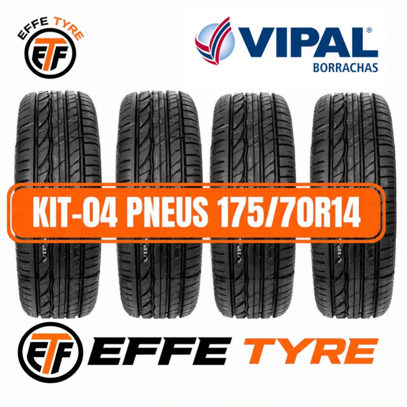 Jogo Com 4 Pneus 175/70 14 R14 Borracha Vipal Ecológico Remold Premium Desenho Michelin em Oferta na Shopee