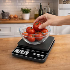Balança De Cozinha Digital Preta Alimentos Inox Até 10kg