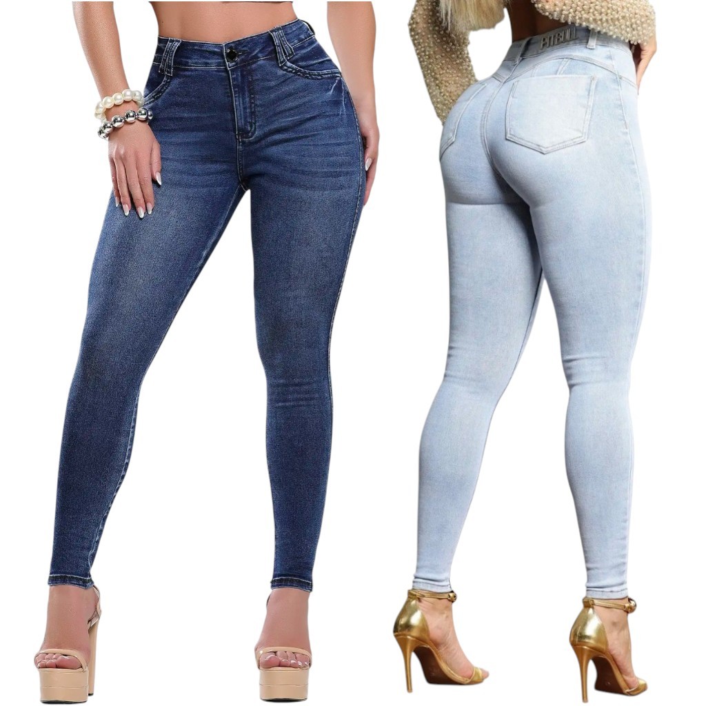 Calça Feminina Pit Bull Jeans Original Skinny Com Lycra Bojo Interno Removível Promoção em Oferta na Shopee