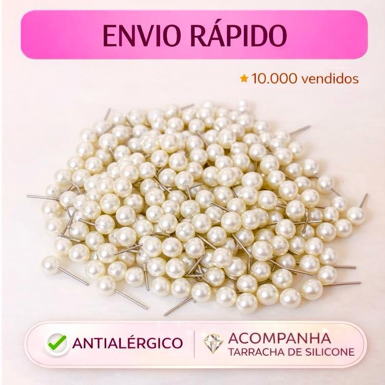100 - 600 Brincos de Perola + Tarracha de silicone