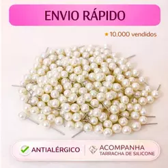 100 - 600 Brincos de Perola + Tarracha de silicone