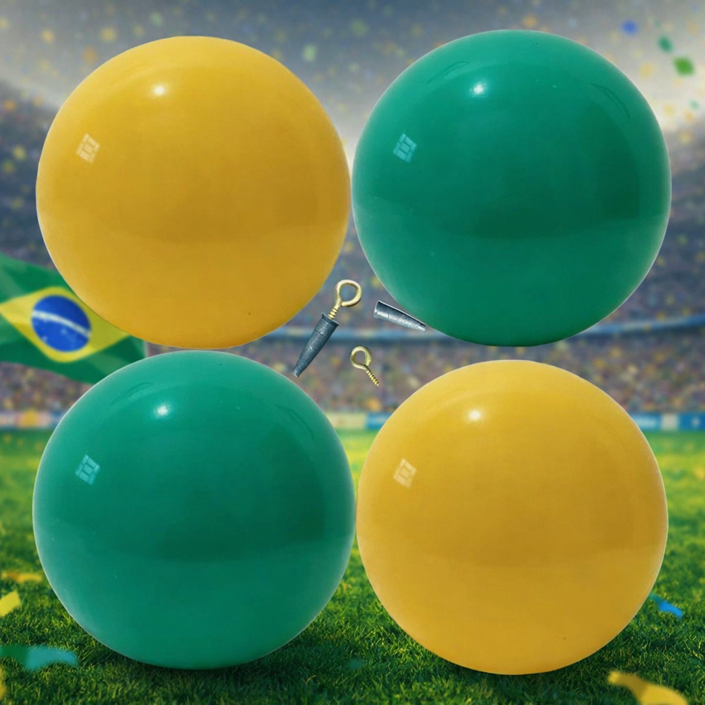 Bolas de  Vinil Verde Amarela e azul Gigantes Brasil Copa Kit C/ 10 40cm
